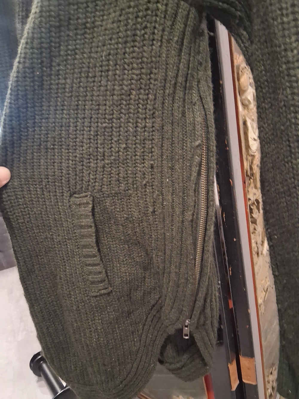 Max Studio Olive Green Ribbed Turtleneck Sweater - Picture 3 of 5